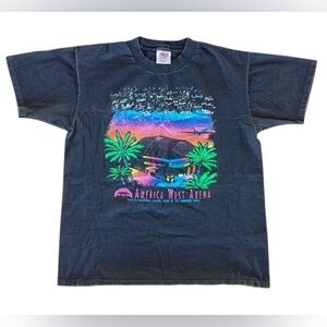 Vintage 1992 America West Arena Phoenix Graphic Tee Oneita USA Made L Single